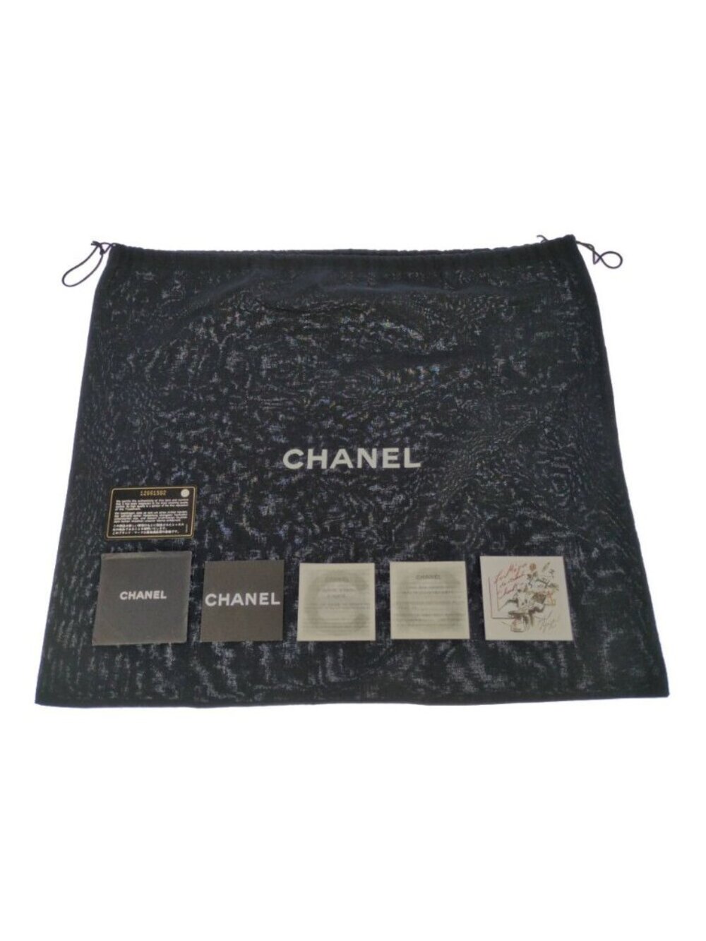 Chanel Camellia Locky Canvas Tote CC Logo Black Vintage a - Picture 10 of 10